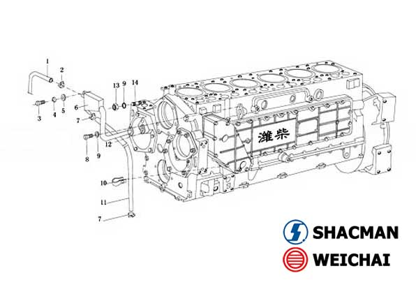 CYLINDER BODY -FOUR, WD615 WEICHAI ENGINE PARTS CATALOGUES