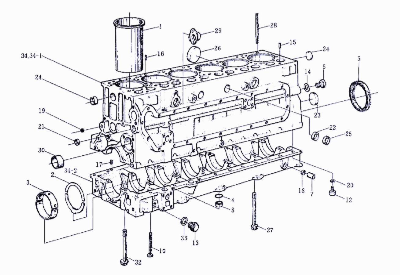 CYLINDER BODY, WD615, SINOTRUK HOWO SPARE PARTS CATALOG