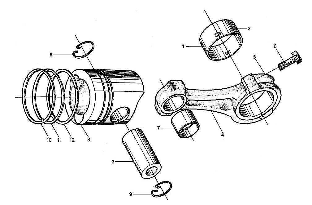 PISTON & CONNECTING ROD, WD615, SINOTRUK HOWO SPARE PARTS CATALOG