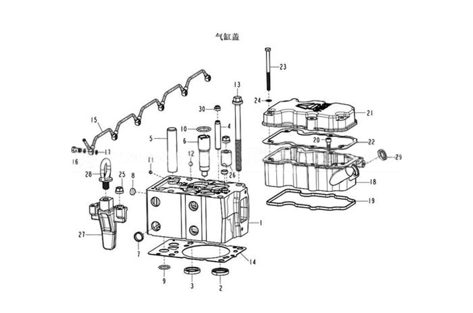 CYLINDER COVER, SINOTRUK D12 EURO-II ENGINE PARTS CATALOG