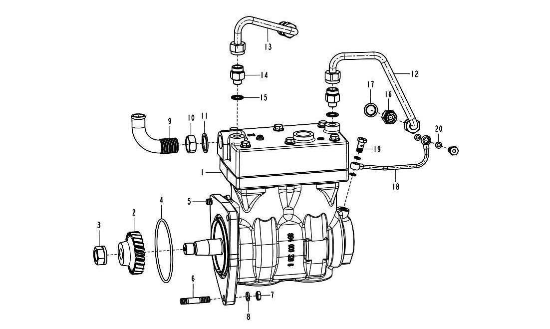 AIR COMPRESSOR, SINOTRUK D12 EURO-III ENGINE PARTS CATALOG