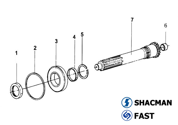 First shaft assembly, 12JS200T Transmission Parts Catalog