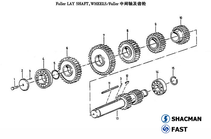 Counter shaft & gear, RT11509C Transmission Parts Catalogs