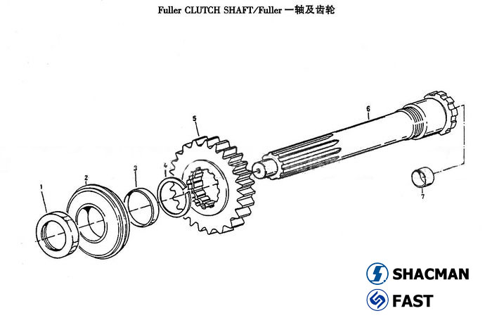 First shaft & gear, SHACMAN Parts RT11509C Gearbox Catalogs