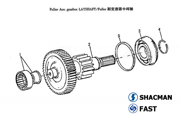 Vice box countershaft, SHACMAN Parts RT11509C Gearbox Catalogs