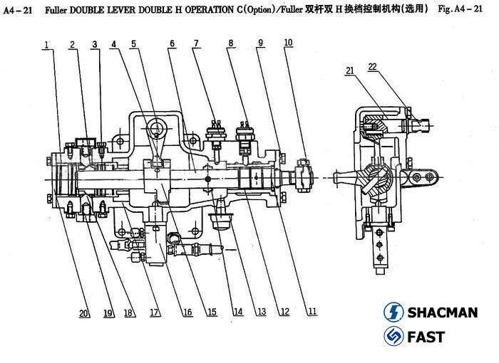 Double rod double H valve control device, SHACMAN Parts Catalog