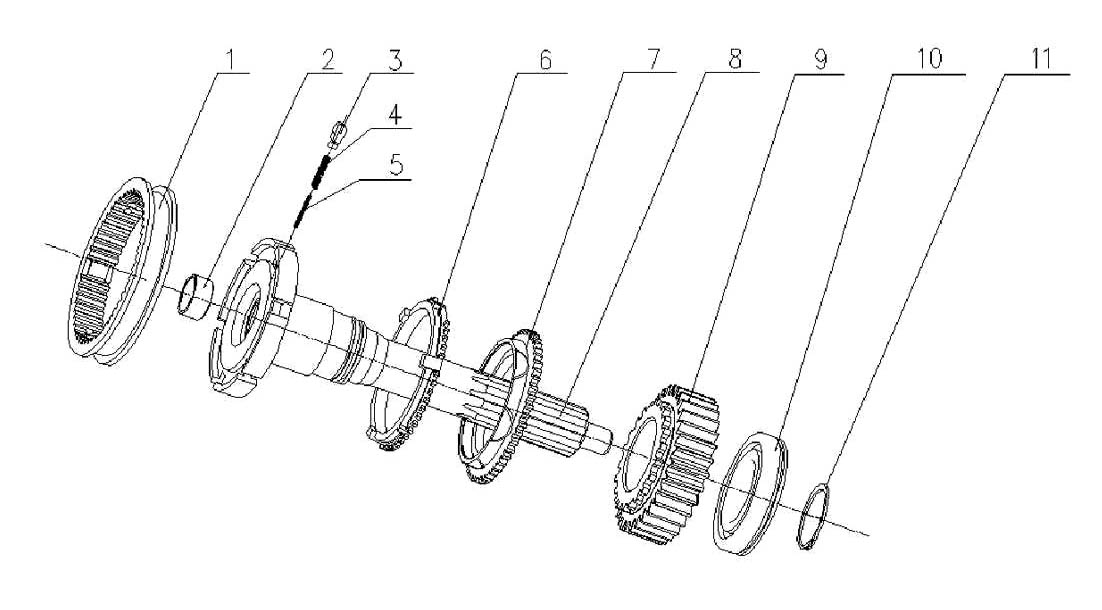 INPUT SHAFT & GEAR, HOWO HW20716 PARTS CATALOG