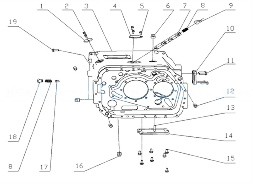 MIDDLE HOUSING, SINOTRUK HW19710T PARTS CATALOG