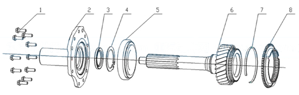 INPUT SHAFT & CAP, HOWO HW19710T PARTS CATALOG