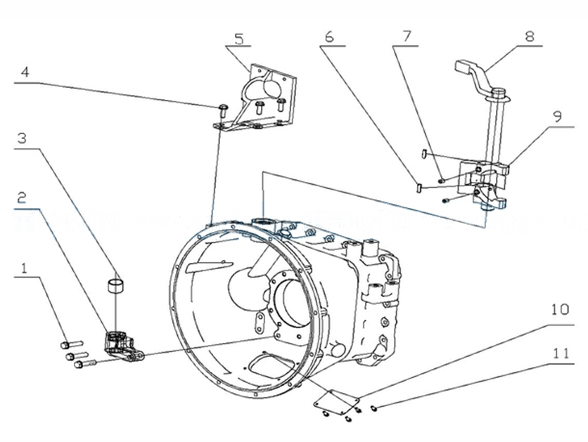 CLUTCH CONTROL, SINOTRUK HOWO HW19710T PARTS CATALOG