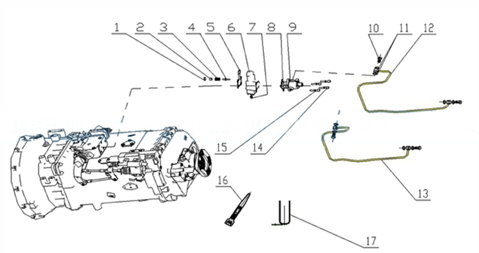 AIR CONTROL PIPELINE VALVE, SINOTRUK HOWO HW19710T PARTS CATALOG