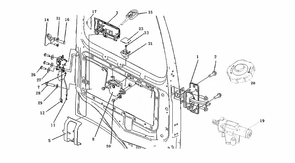 Door lock, HOWO A7 CAB