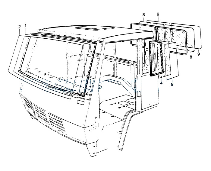 Window glass, HW76/HW79 CAB