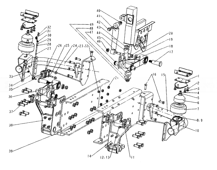 Front suspension of cab, HW76/HW79 CAB