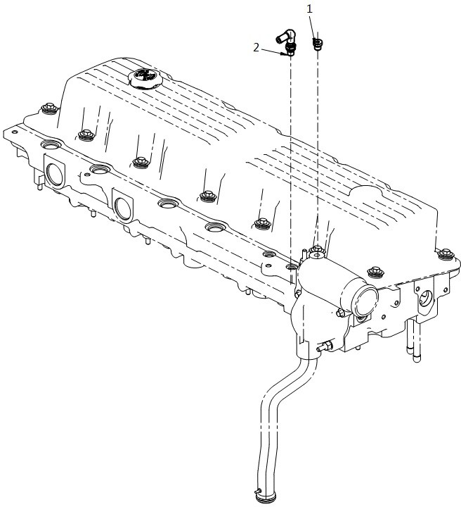 RP 2025, ENGINE COOLANT DEGASSING TUBE, DONGFENG TRUCK PARTS