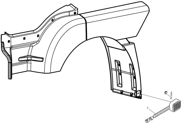 HEADLIGHT & SIGNAL LAMP ON FENDER, SHACMAN PARTS CATALOGS