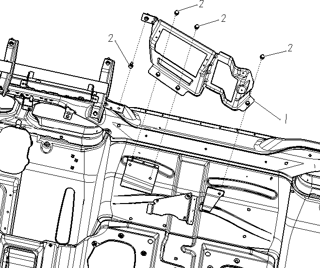 PANEL LH & CENTRE BRACKET, SHACMAN CABIN PARTS CATALOGS