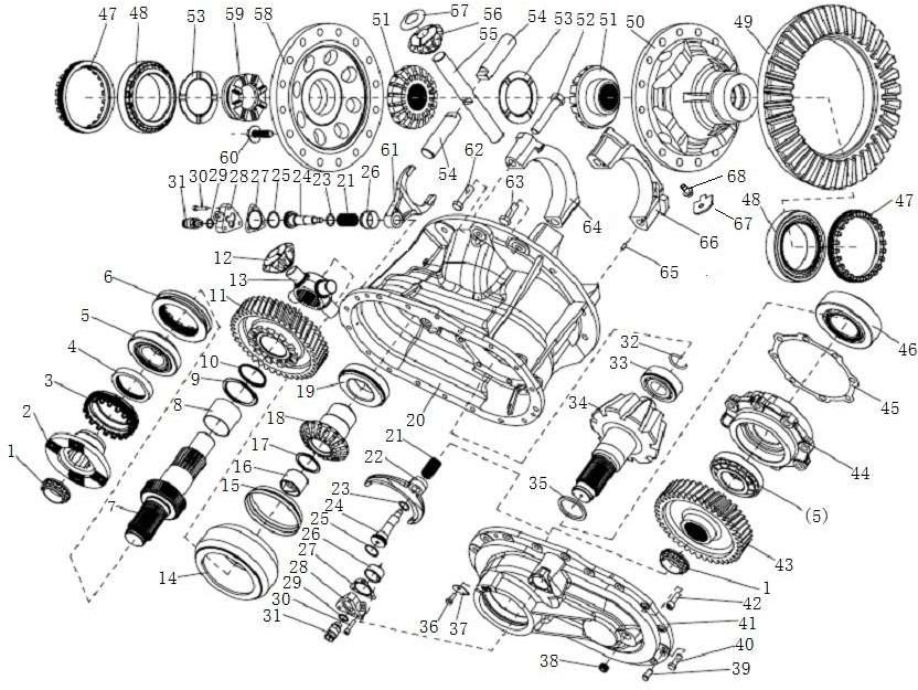 1ST/FRONT REAR AXLE MIDDLE SET, SHACMAN DRIVING AXLE PARTS CATALOGS