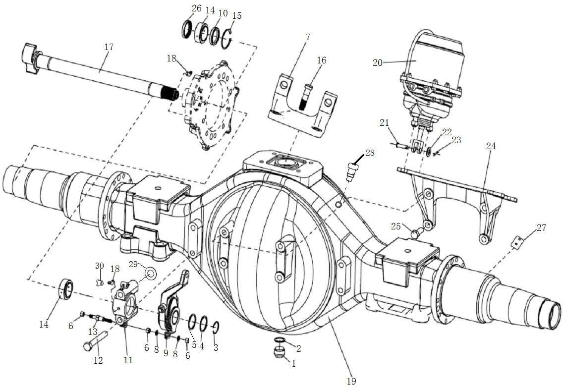 REAR AXLE SHELL, SHACMAN DRIVING AXLE PARTS CATALOGS