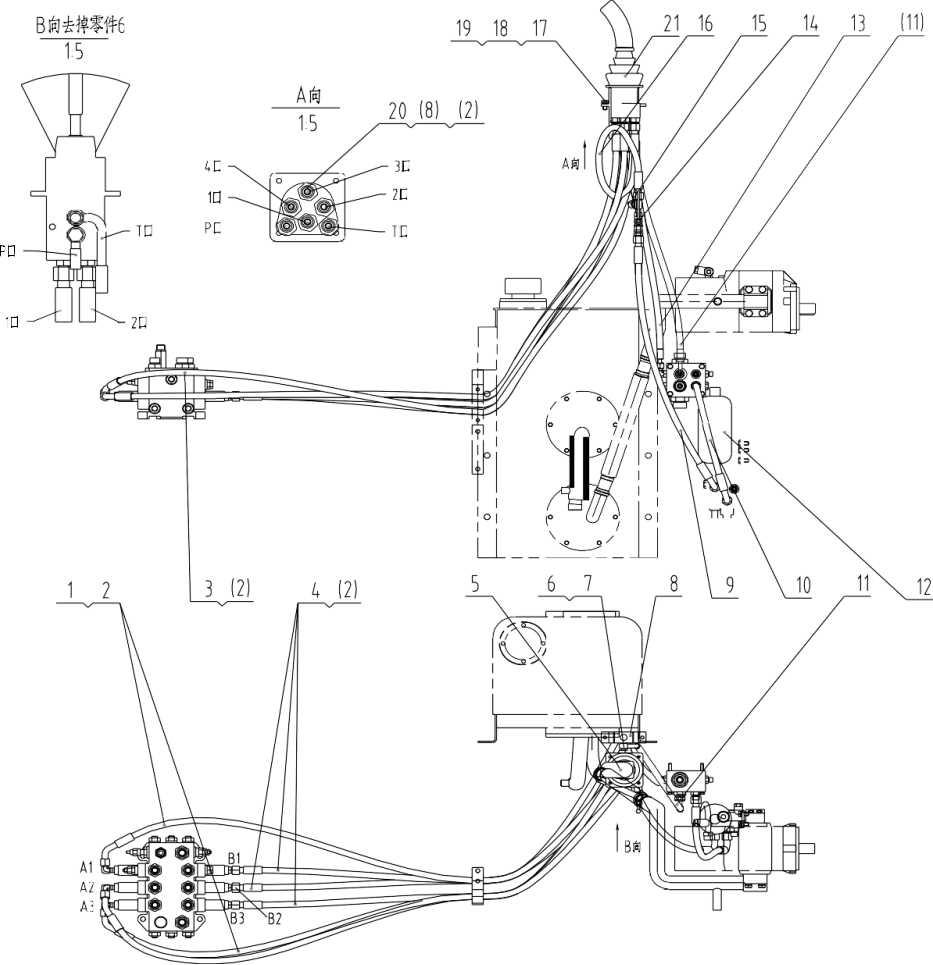00C0838 005, PILOT CONTROL LINES, LIUGONG PARTS CATALOGUES