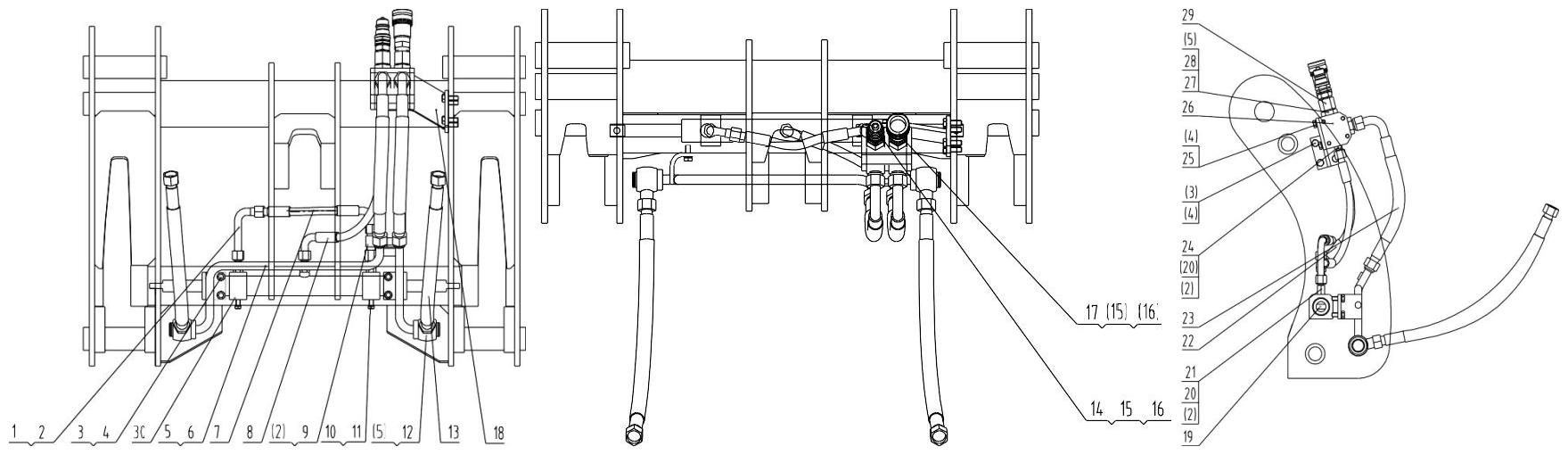 15E0401 002  快换油缸管路 QUICKER COUPLE CYLINDER LINES